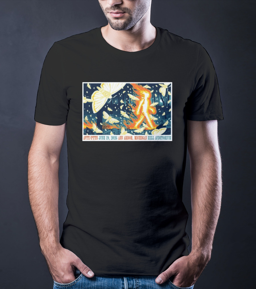 Avett Brothers Concert Ann Arbor Michigan June 19 2026 Hill Auditorium Moth T-Shirt