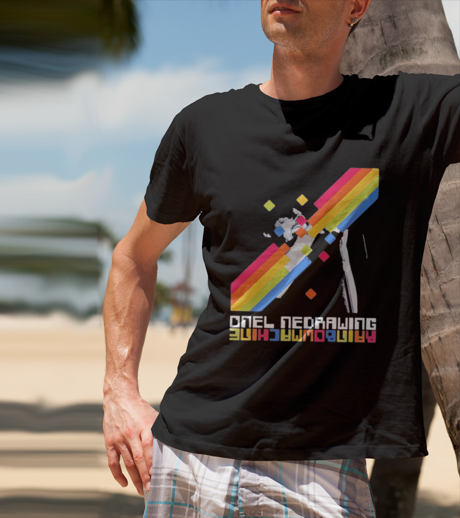 Onelinedrawing Rainbowmachine Colorful Abstract Blocks T-Shirt