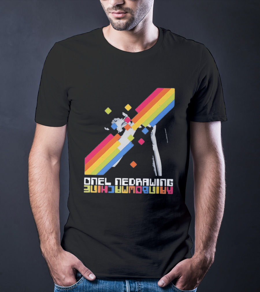 Onelinedrawing Rainbowmachine Colorful Abstract Blocks T-Shirt