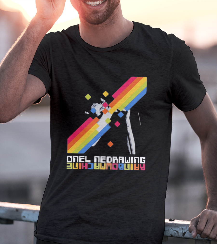 Onelinedrawing Rainbowmachine Colorful Abstract Blocks T-Shirt