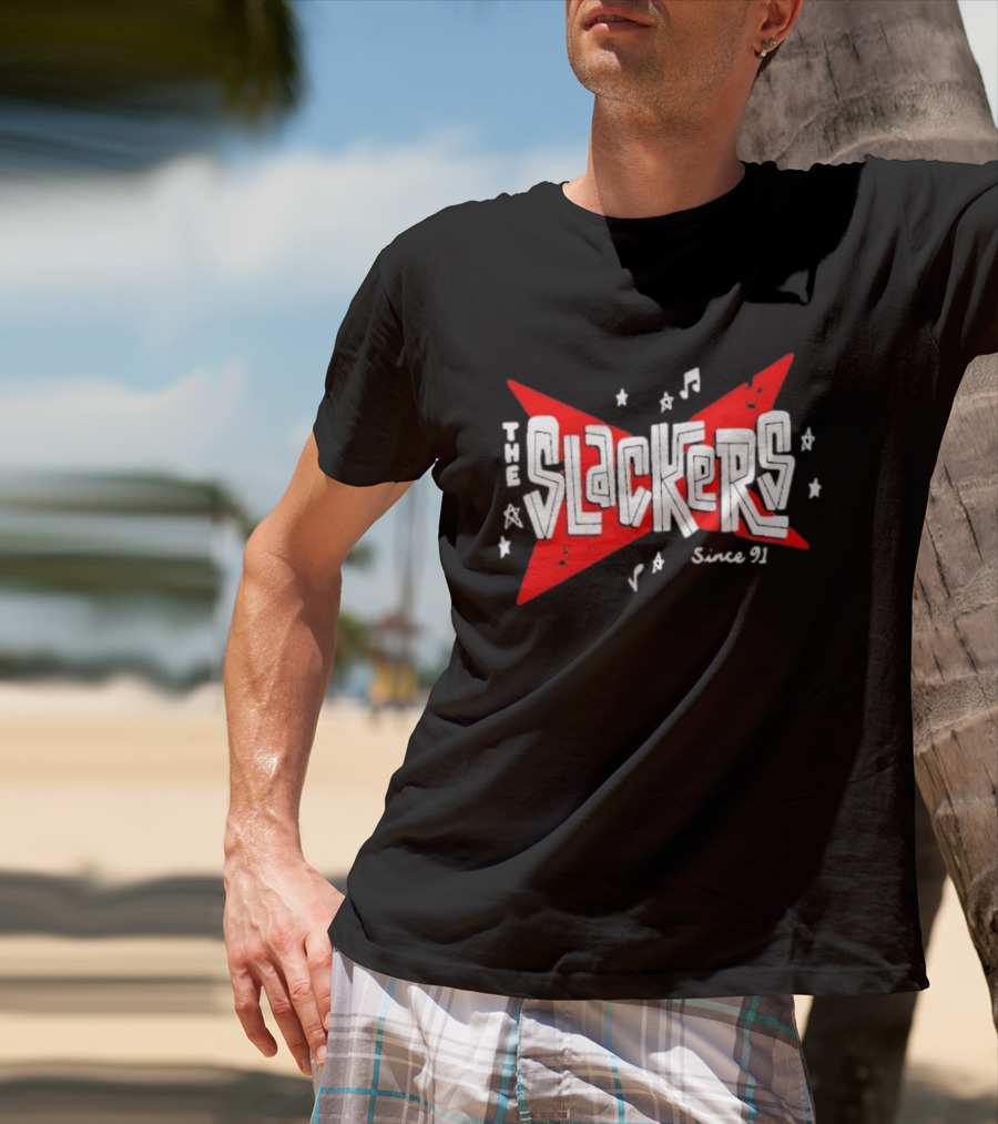 The Slackers Since 91 Tour Retro Music Notes And Stars T-Shirt