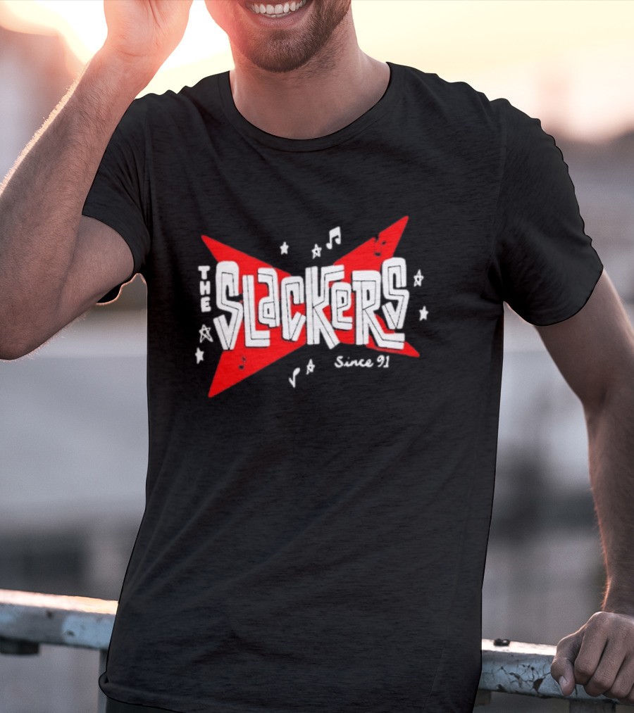 The Slackers Since 91 Tour Retro Music Notes And Stars T-Shirt