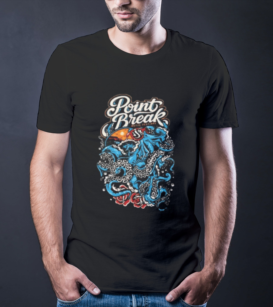 Point Break Festival Virginia Beach VA June 20 21 2026 Octopus Ocean Waves T-Shirt