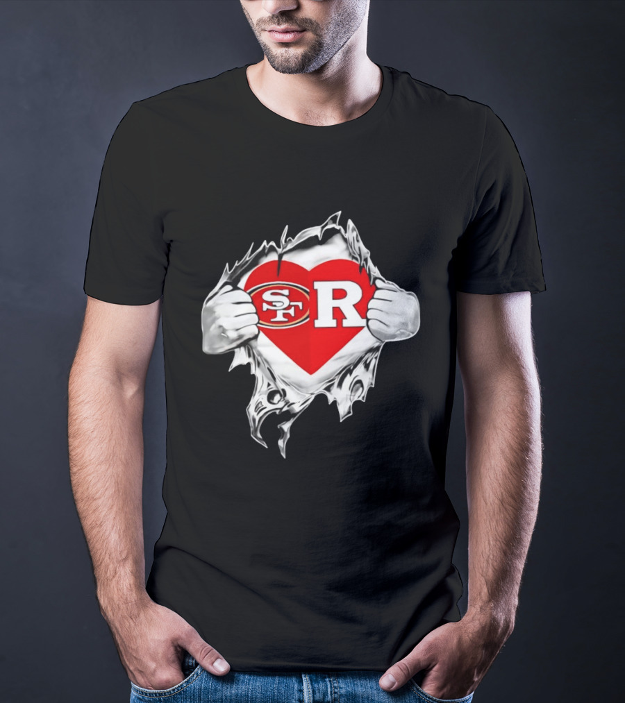 San Francisco 49ers Rutgers Scarlet Knights Heart Scratch Passion T-Shirt