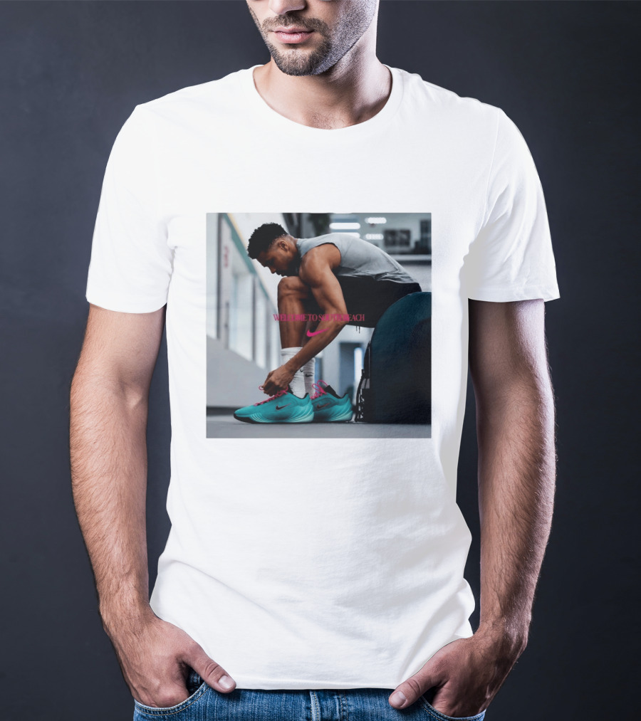 Nike Giannis Antetokounmpo Welcome To South Beach Milwaukee Bucks T-Shirt