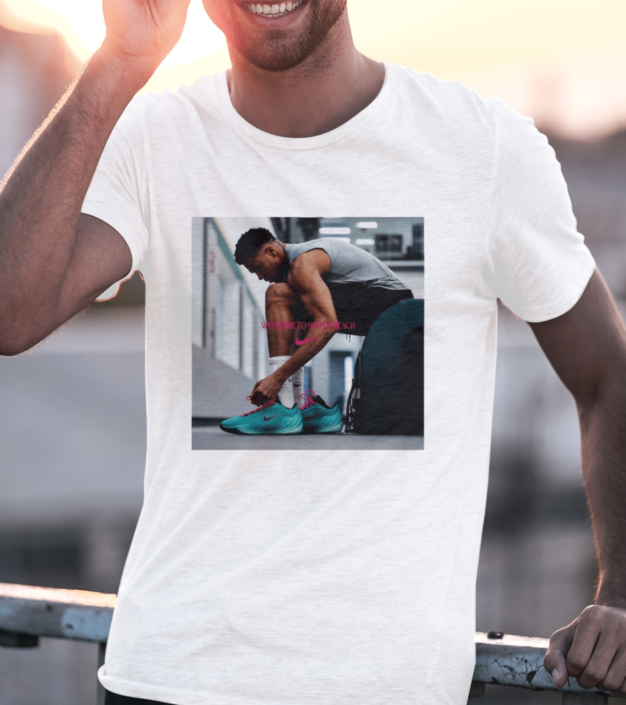 Nike Giannis Antetokounmpo Welcome To South Beach Milwaukee Bucks T-Shirt