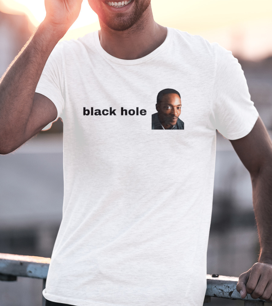 Black Hole Anthony Mackie Face T-Shirt