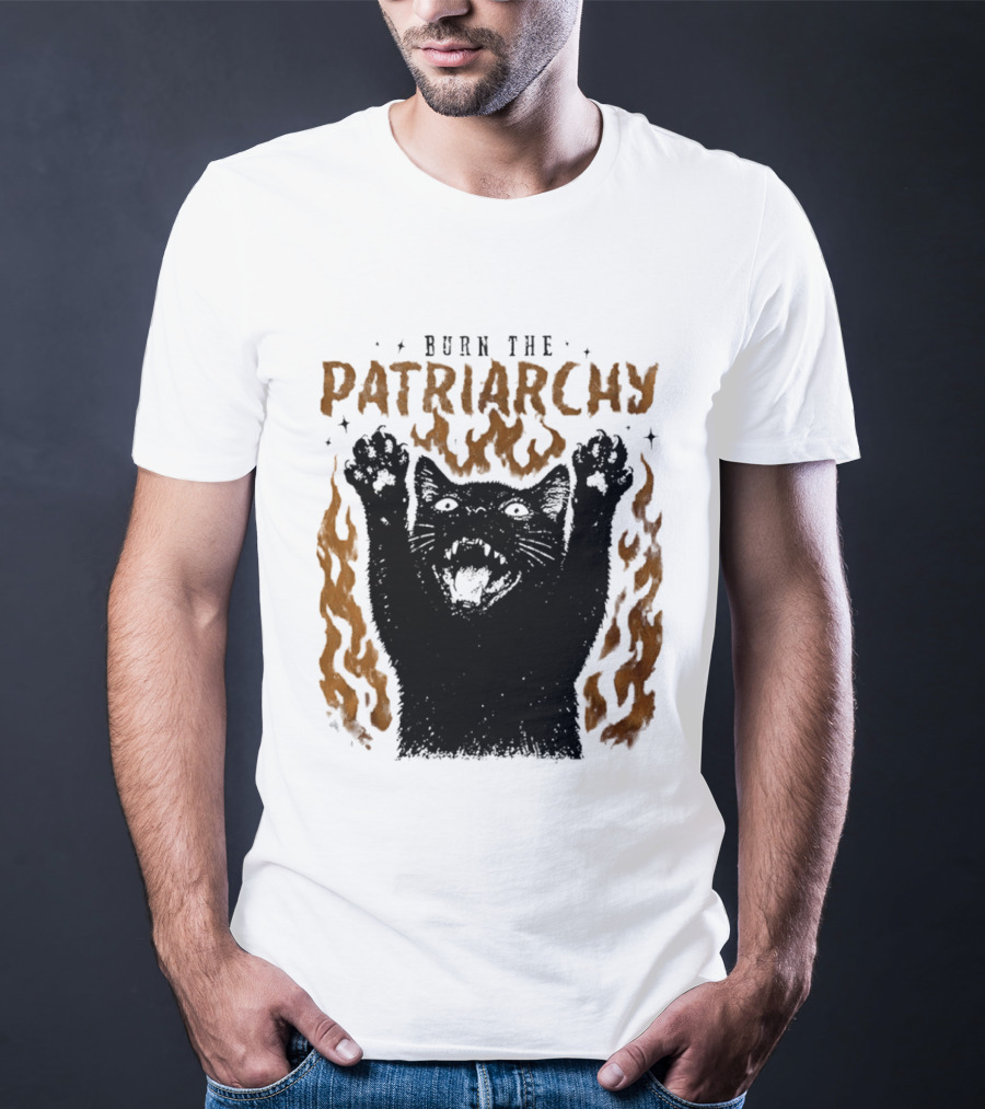 Burn The Patriarchy Feminism Cat Empowerment T-Shirt