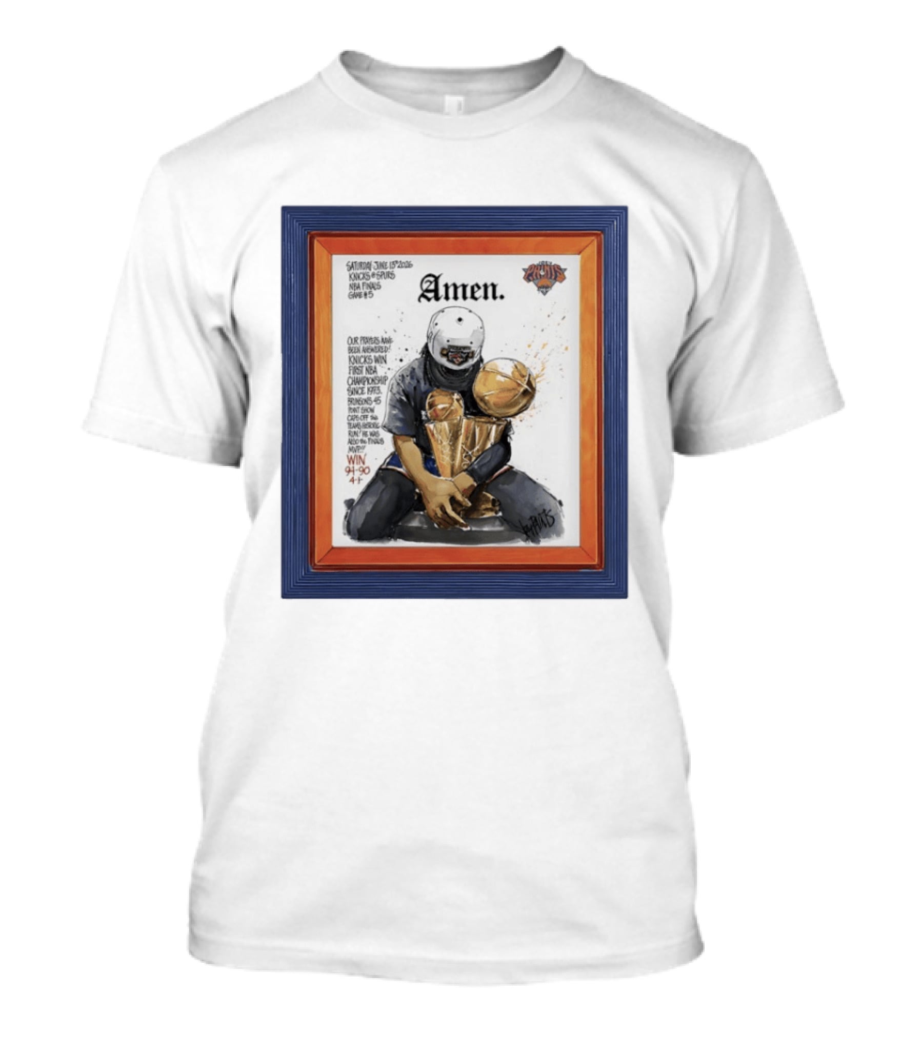 Saturday June 15 2026 Knicks Spurs NBA Finals Game 6 Amen Knicks Win First NBA Championship Since 1973 Win 4 90 47 T-Shirt