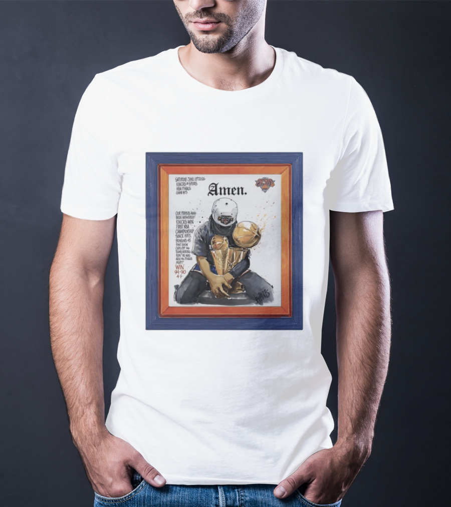 Saturday June 15 2026 Knicks Spurs NBA Finals Game 6 Amen Knicks Win First NBA Championship Since 1973 Win 4 90 47 T-Shirt