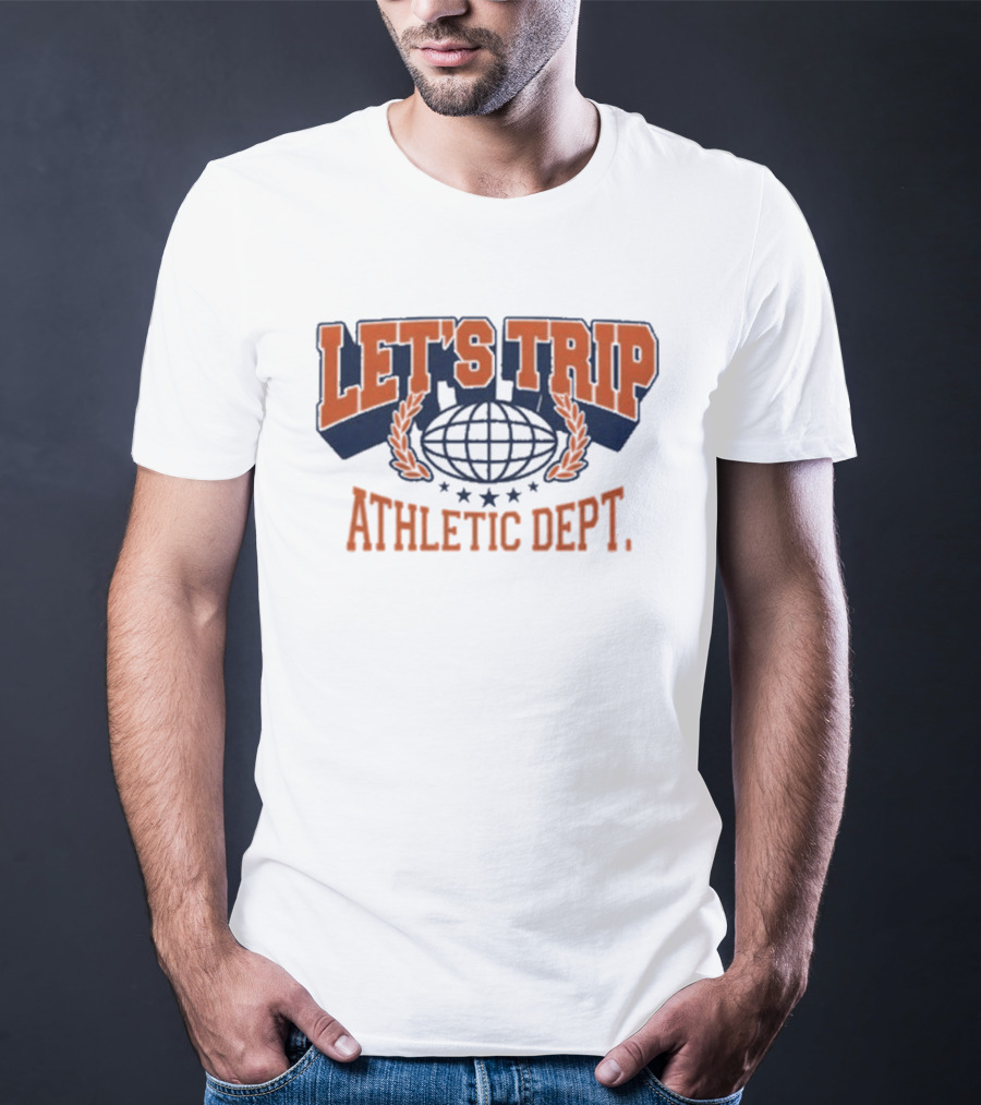 Let's Trip Athletic Dept Go Sports Globe Stars T-Shirt