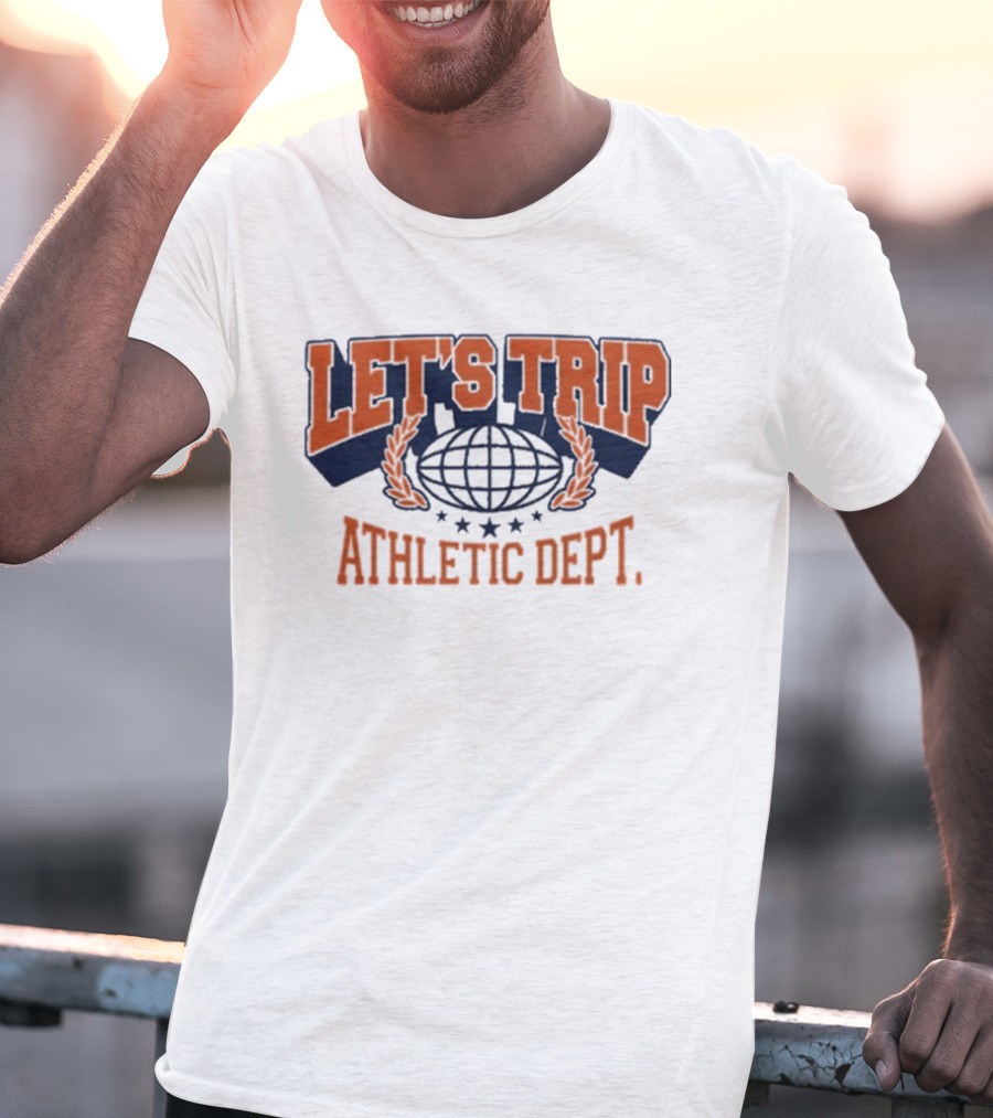 Let's Trip Athletic Dept Go Sports Globe Stars T-Shirt