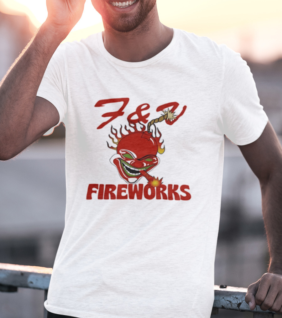 F And V Fireworks Explosive Red Joker Face With Lit Fuse T-Shirt