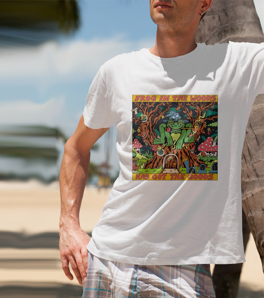 Frog In The Woods Has Got The Goods Killer Acid Psychedelic Forest Scene T-Shirt
