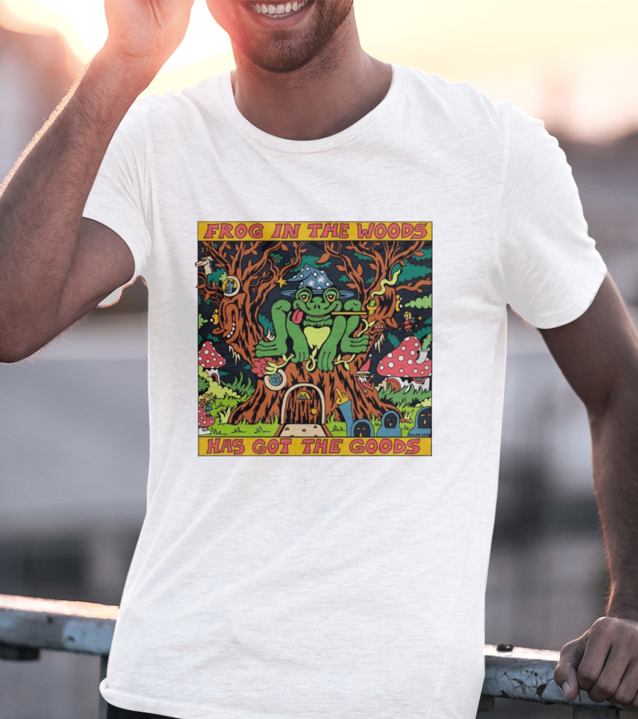 Frog In The Woods Has Got The Goods Killer Acid Psychedelic Forest Scene T-Shirt