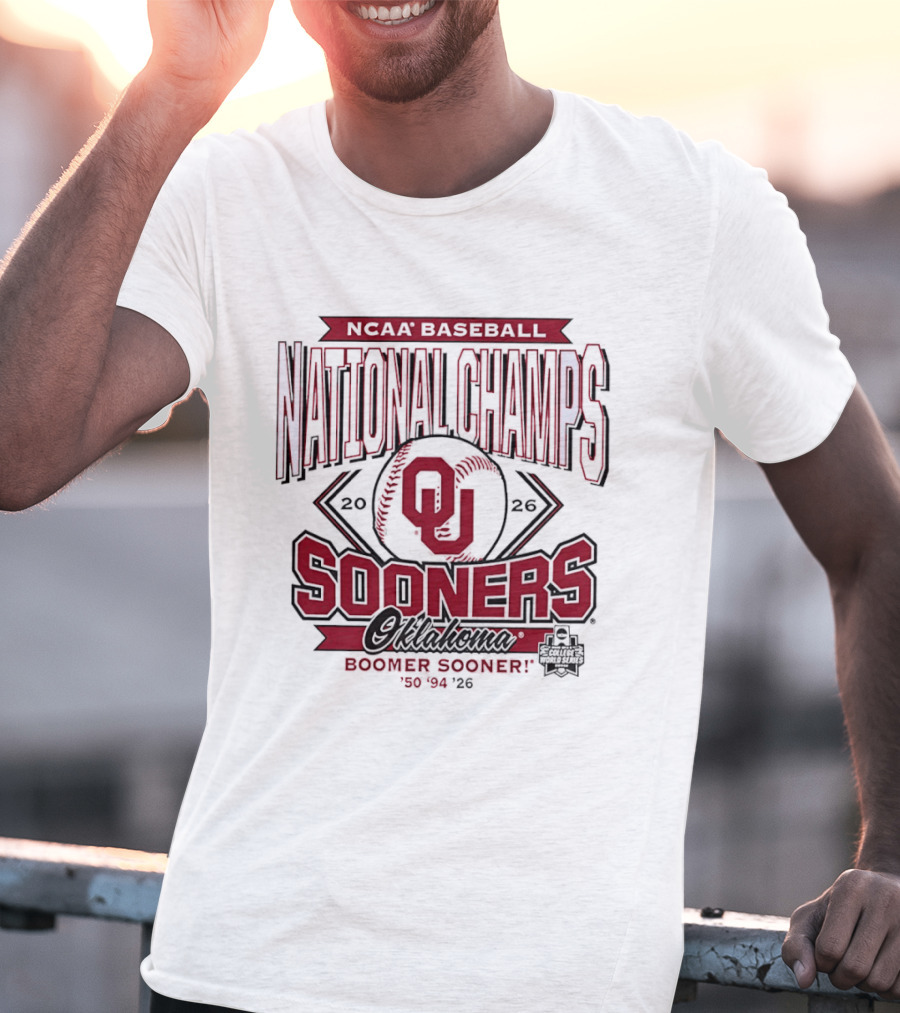 NCAA Baseball National Champs Oklahoma Sooners 2026 Boomer Sooner T-Shirt