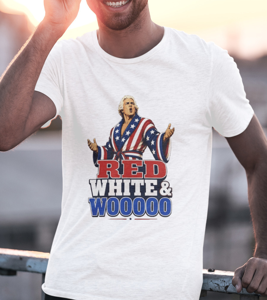 Ric Flair Red White And Woooo USA Wrestling Legend 4th Of July Celebration T-Shirt