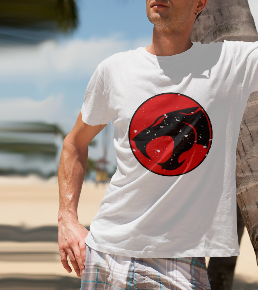Thunder Jaguar Cat Red Circle T-Shirt
