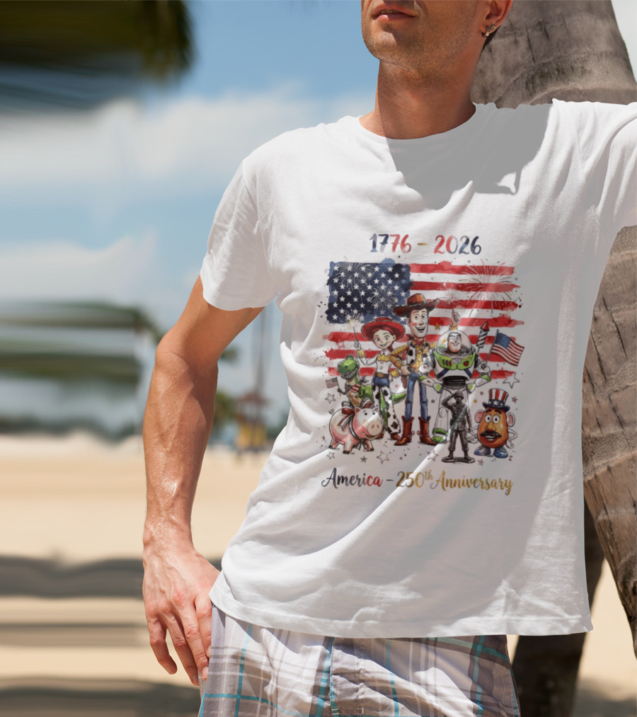 Woody Buzz Rex Hamm Jessie 1776 2026 America 250th Anniversary T-Shirt