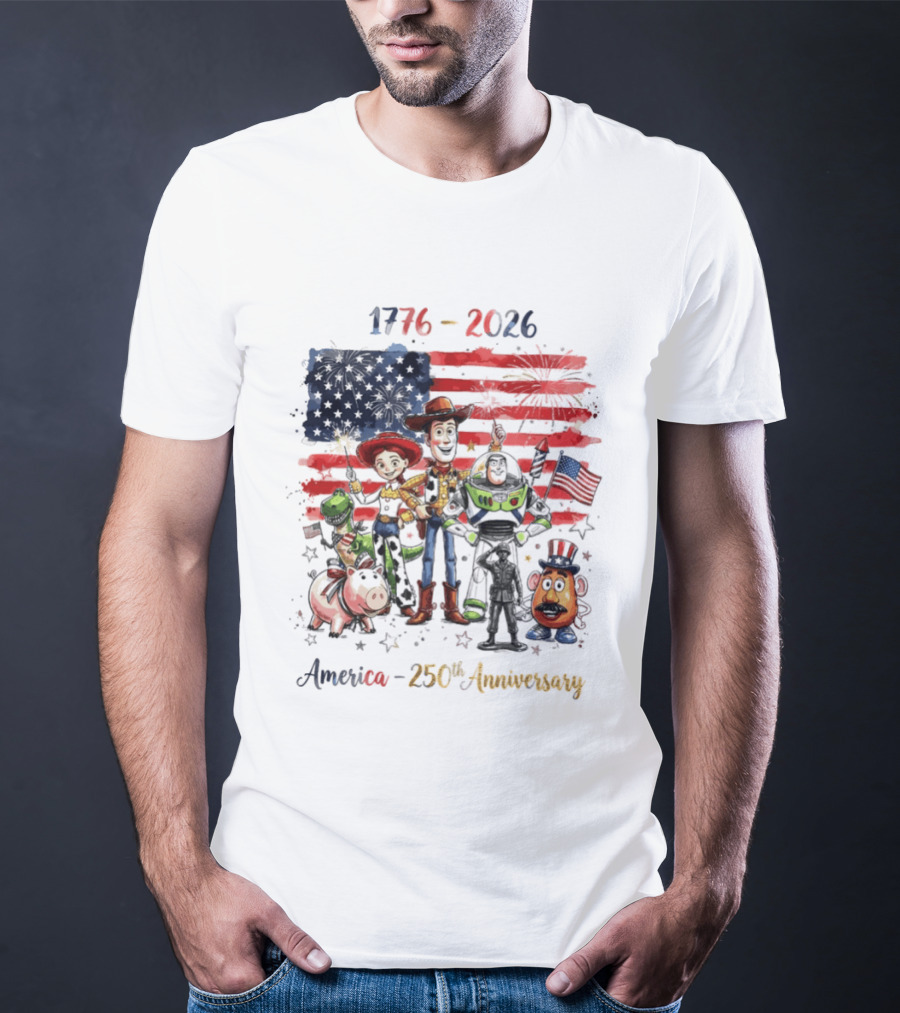 Woody Buzz Rex Hamm Jessie 1776 2026 America 250th Anniversary T-Shirt