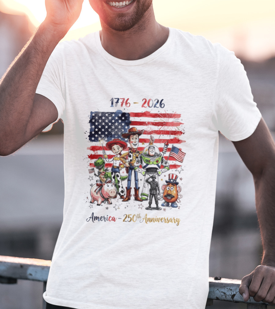 Woody Buzz Rex Hamm Jessie 1776 2026 America 250th Anniversary T-Shirt