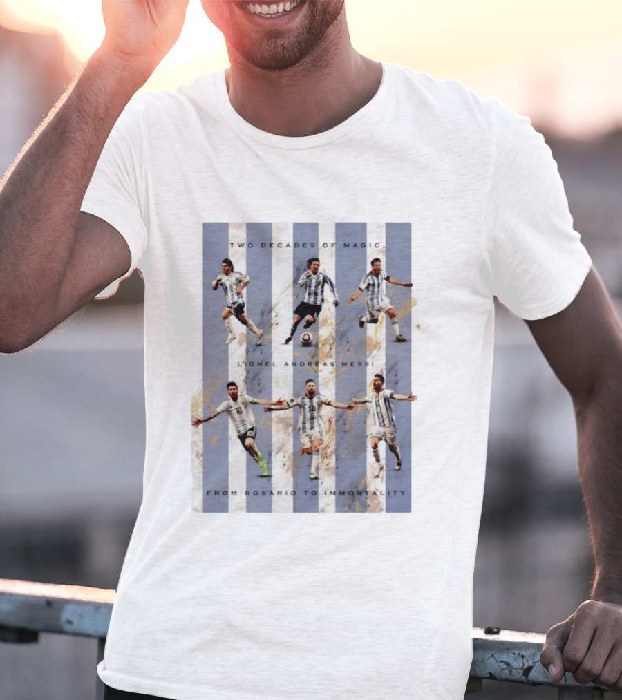 Two Decades Of Magic Lionel Andreas Messi Rosario Immortality T-Shirt