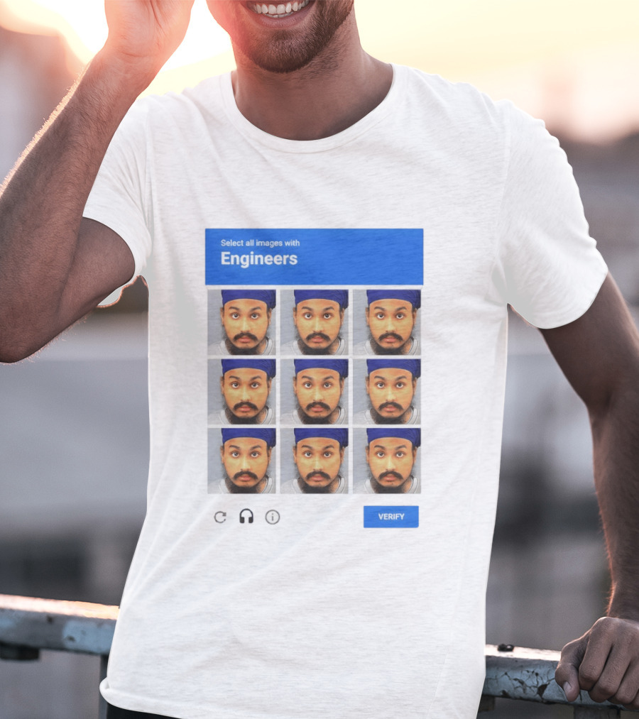 Vickrum Digwa Captcha Select All Images With Engineers Verify T-Shirt