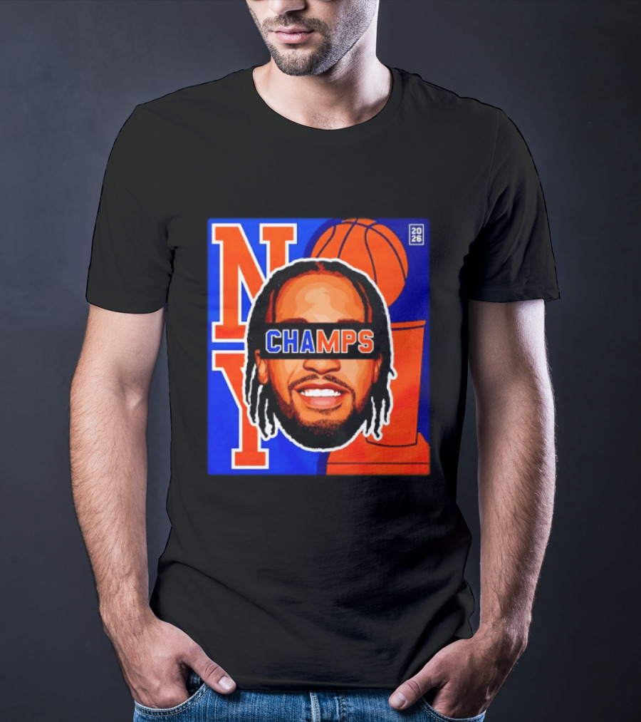 Jalen Brunson New York Knicks 2026 Champs Big Head NBA Basketball T-Shirt