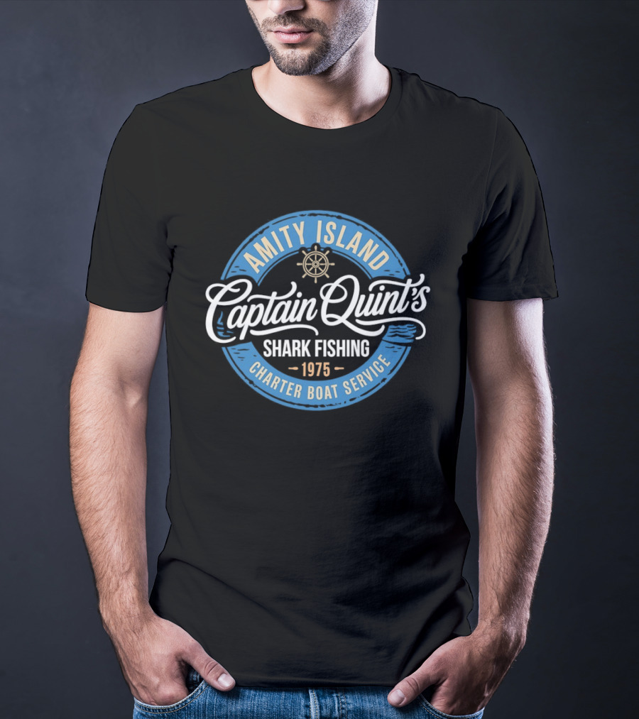 Amity Island Captain Quint's Shark Fishing Charter Boat Service 1975 T-Shirt