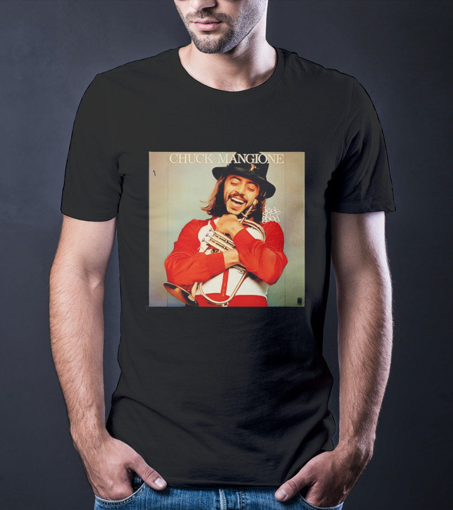 Chuck Mangione Feels So Good Iconic Album Cover With Flugelhorn Player In Red And White Outfit T-Shirt