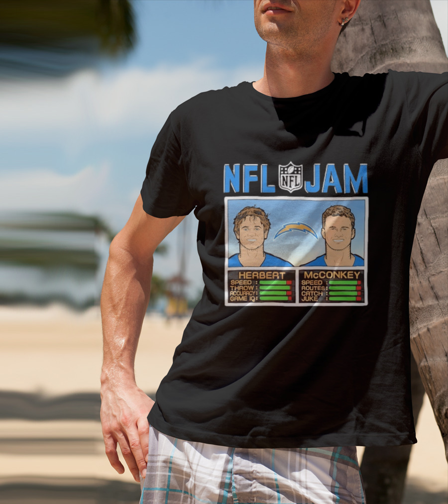 NFL Jam Herbert McConkey Los Angeles Chargers Football T-Shirt