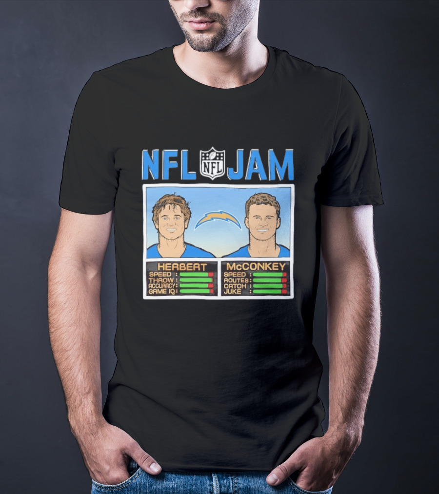 NFL Jam Herbert McConkey Los Angeles Chargers Football T-Shirt