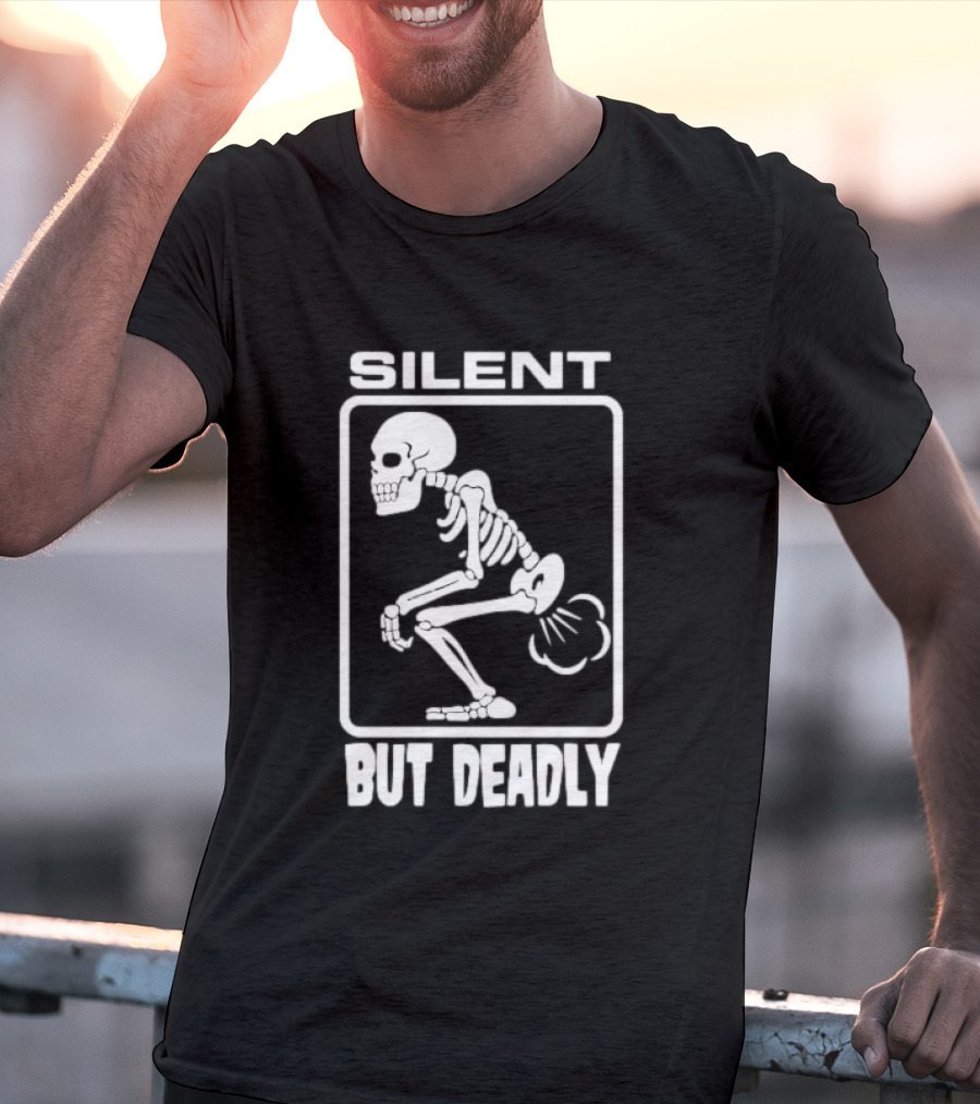 Silent But Deadly Skeleton Funny Halloween T-Shirt
