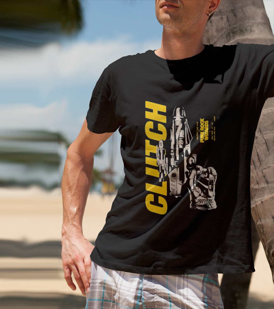 Clutch Pure Rock Wizards Tour Retro Sci Fi Mechanical Arm T-Shirt
