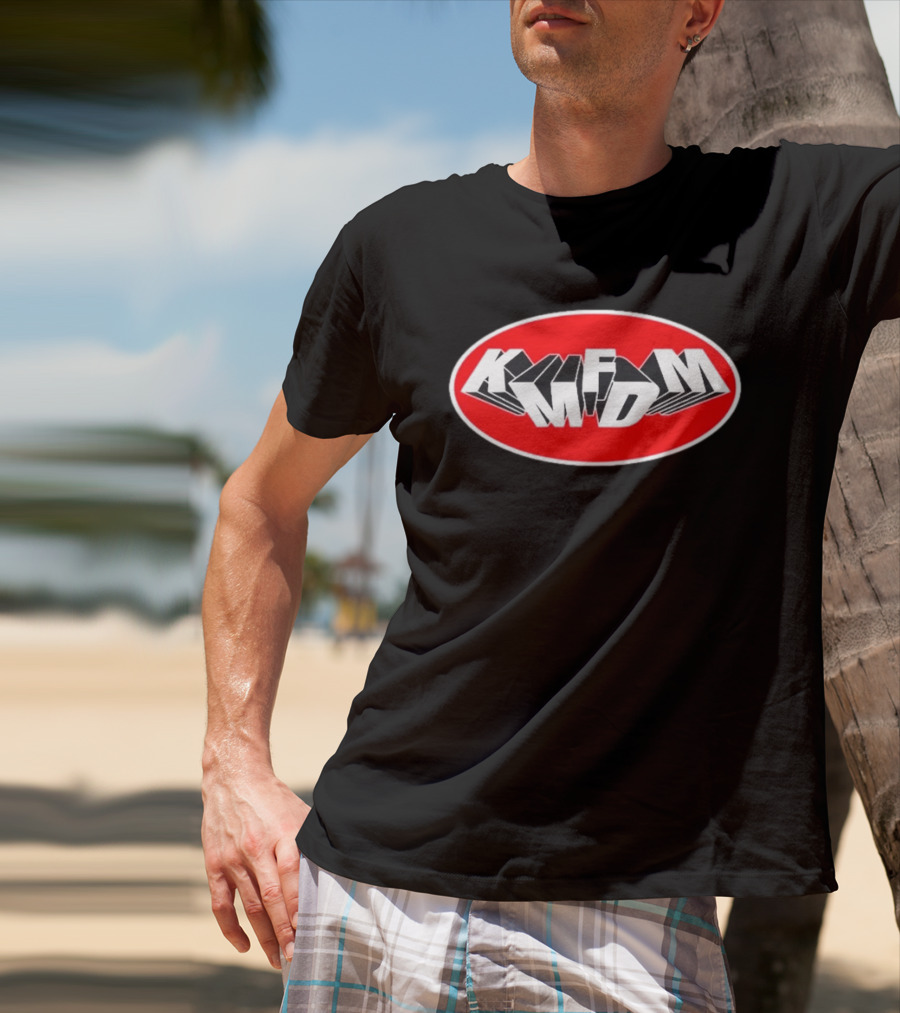 KMFDM Mass Shooting Bold Red Oval T-Shirt