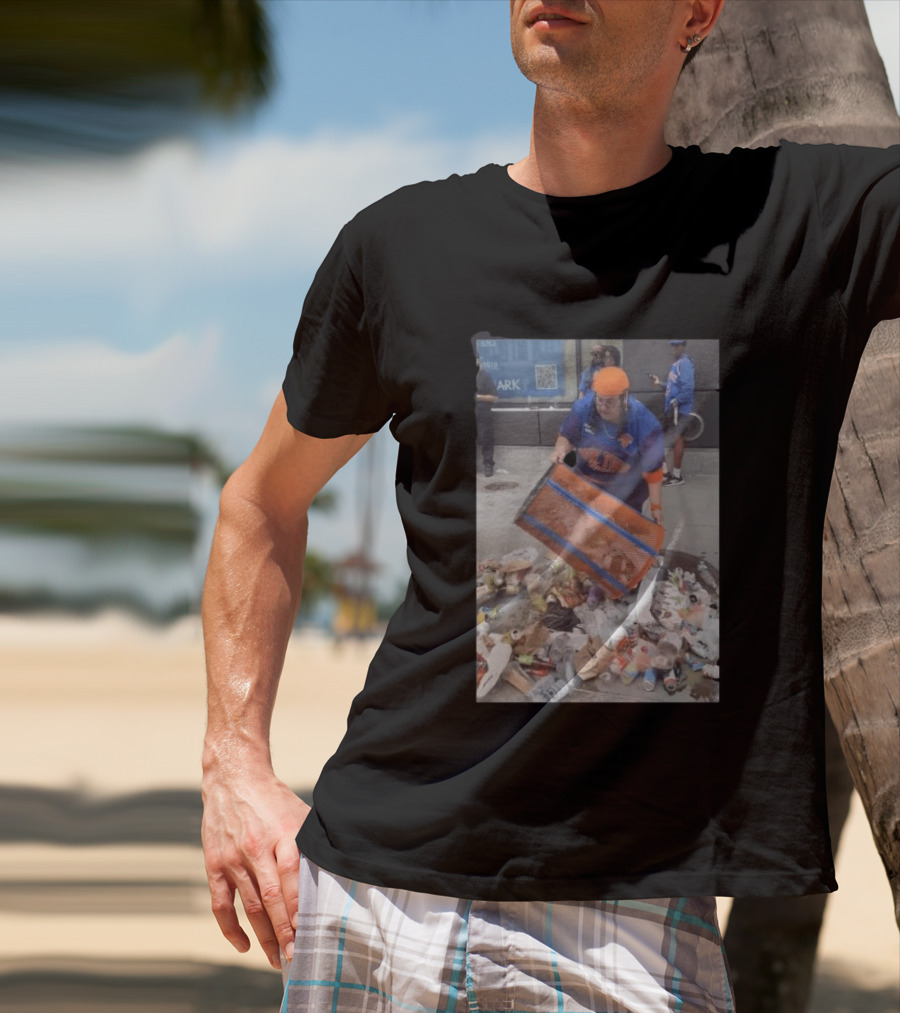 Knicks Dei Angie Trashcan Cleanup Team Fan Spirit Trash Pile T-Shirt