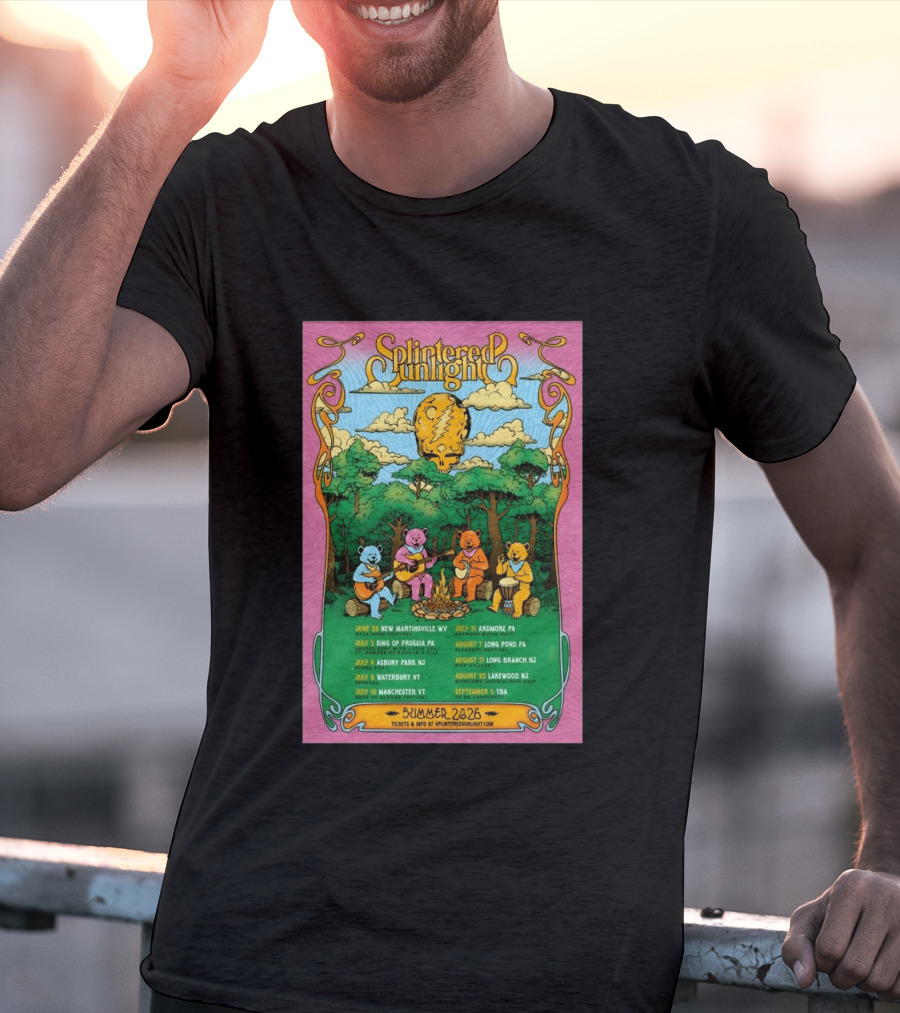 Splintered Sunlight Summer 2026 Tour New Martinsville King Prussia Asbury Waterbury Manchester Ardmore Long Pond Branch Lakewood T-Shirt