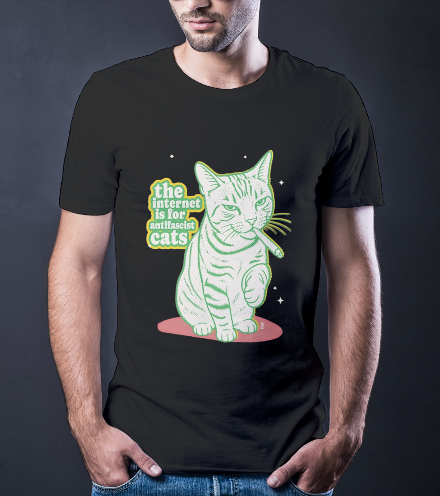 Antifascist Cats Internet Humor Smoky Cat Relaxation T-Shirt