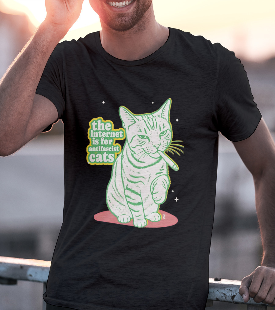 Antifascist Cats Internet Humor Smoky Cat Relaxation T-Shirt