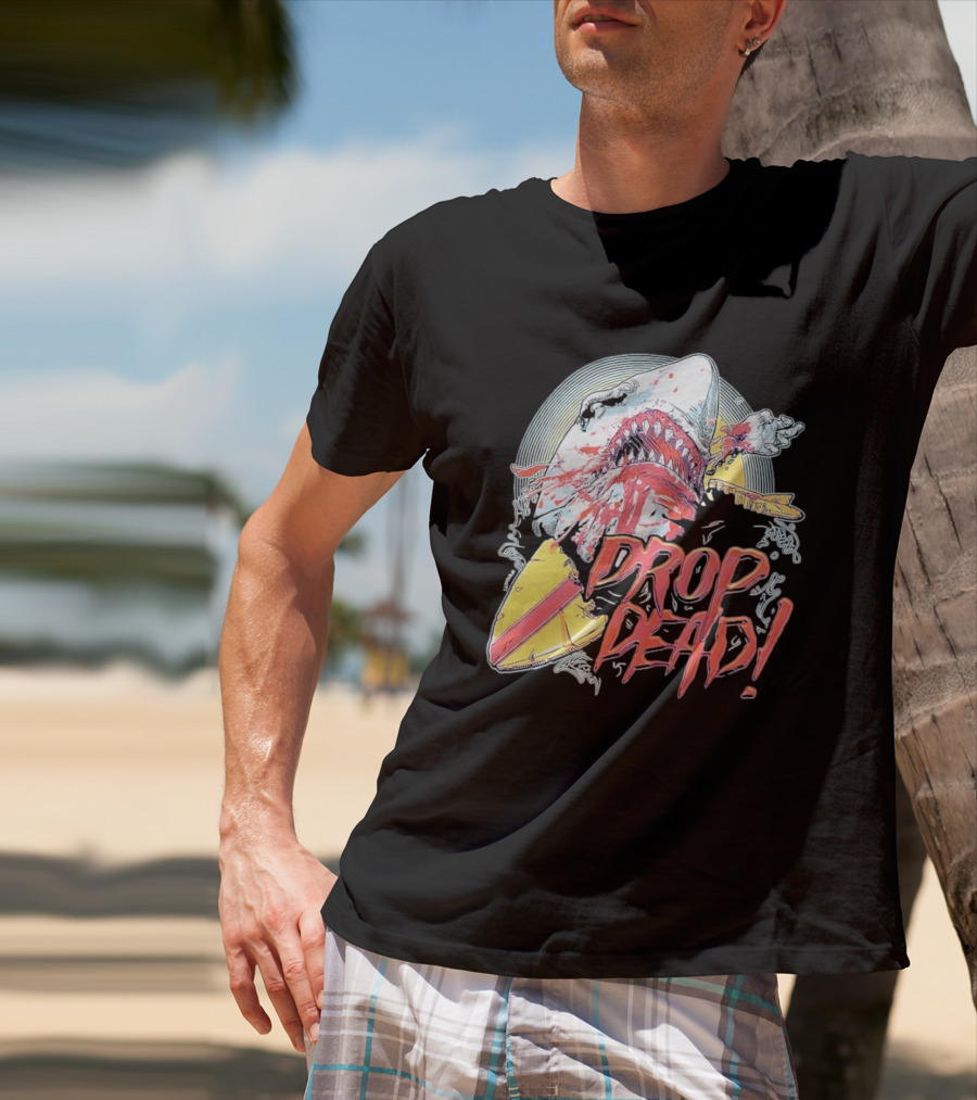 Drop Dead Shark Attack Surfboard T-Shirt