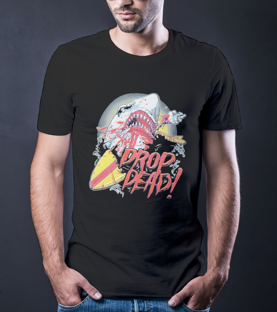 Drop Dead Shark Attack Surfboard T-Shirt