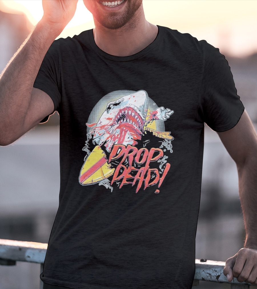 Drop Dead Shark Attack Surfboard T-Shirt