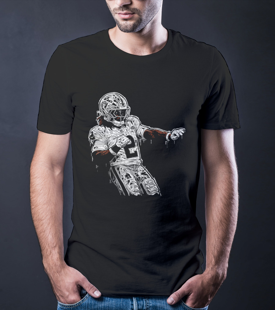 Gardner Minshew Las Vegas Raiders Drip 2 Football Player In Action T-Shirt