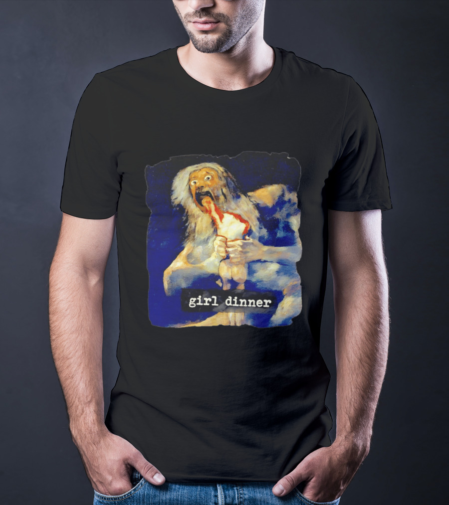 Girl Dinner Goya Painting Dark Academia Spooky Meme Saturn Devouring His Son T-Shirt