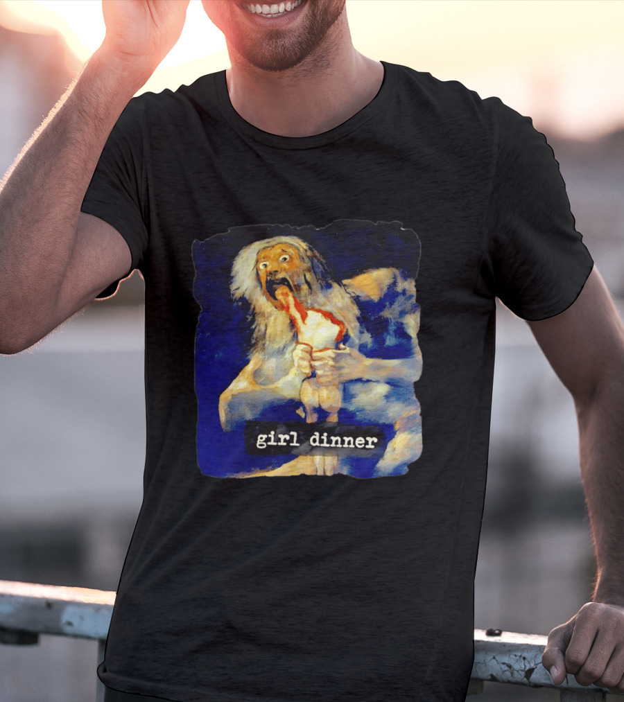 Girl Dinner Goya Painting Dark Academia Spooky Meme Saturn Devouring His Son T-Shirt