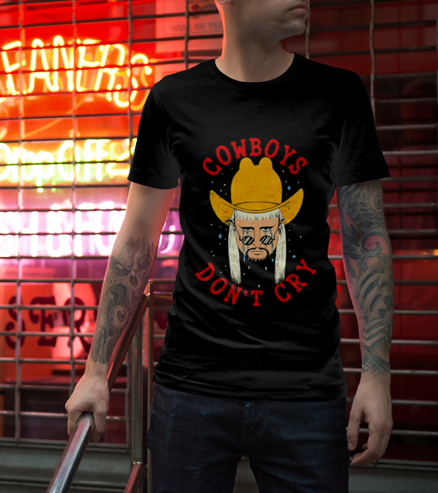 Oliver Tree Cowboys Don't Cry Large Yellow Hat Sad Face T-Shirt