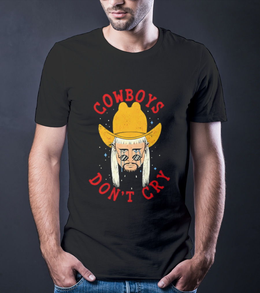 Oliver Tree Cowboys Don't Cry Large Yellow Hat Sad Face T-Shirt