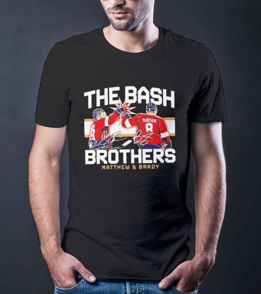 The Bash Brothers Matthew Brady Tkachuk Signatures Panthers T-Shirt