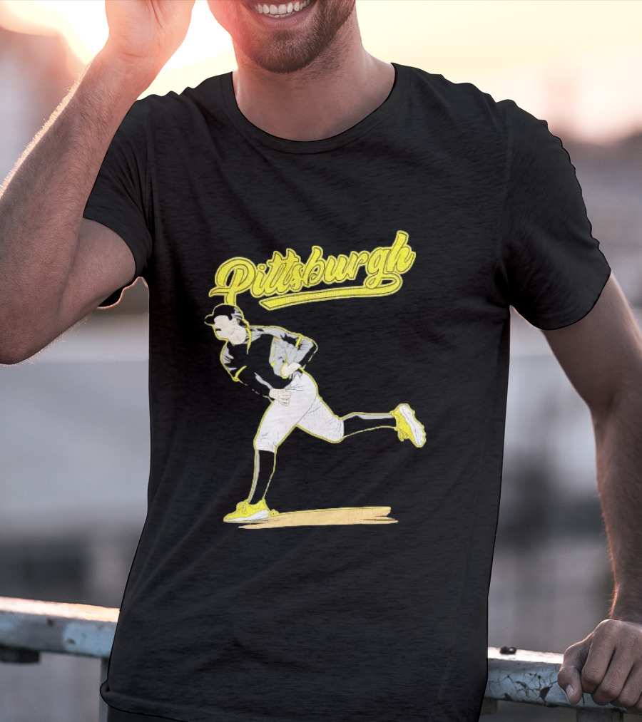 Pittsburgh Pirates Paul Skenes Baseball Player Throwing Action T-Shirt