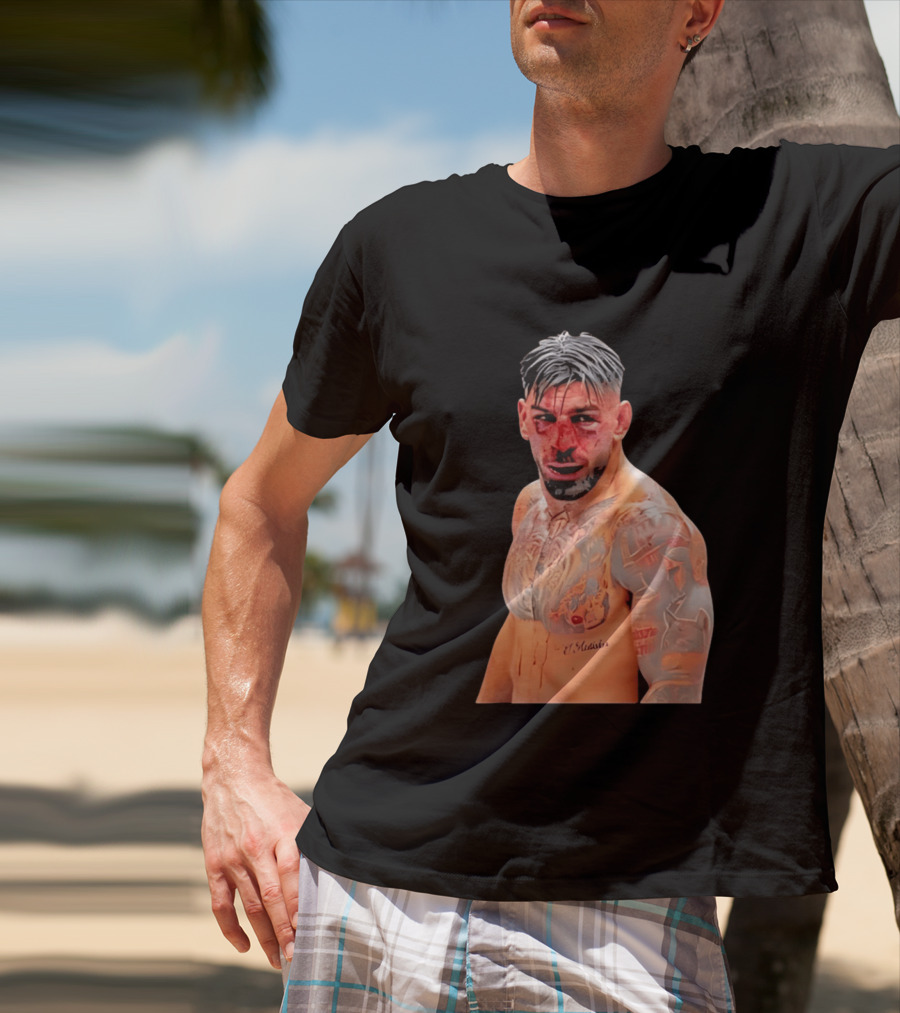 Ilia Topuria MMA Fighter Portrait Bleeding Face T-Shirt